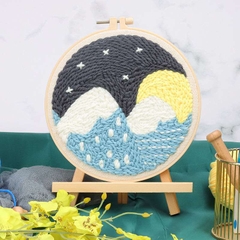 SET LEN LÀM TRANH THÊU - KHUNG TRÒN - PHONG CẢNH