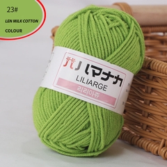 Len Milk Cotton LYLYCRAFT Cuộn 25g Sợi 2mm Gồm 64 Màu, Cuộn Len Dành Cho Người Mới Bắt Đầu Học Móc Len Cơ Bản