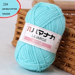 Len Milk Cotton LYLYCRAFT Cuộn 25g Sợi 2mm Gồm 64 Màu, Cuộn Len Dành Cho Người Mới Bắt Đầu Học Móc Len Cơ Bản