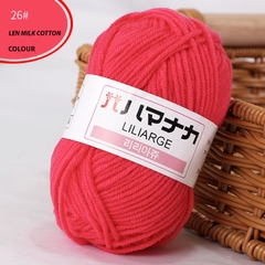 Len Milk Cotton LYLYCRAFT Cuộn 25g Sợi 2mm Gồm 64 Màu, Cuộn Len Dành Cho Người Mới Bắt Đầu Học Móc Len Cơ Bản