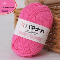 Len Milk Cotton LYLYCRAFT Cuộn 25g Sợi 2mm Gồm 64 Màu, Cuộn Len Dành Cho Người Mới Bắt Đầu Học Móc Len Cơ Bản