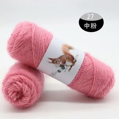 Len lông chồn đan áo, len đan khăn và mũ len dành cho người lớn trọng lượng cuộn 70g gồm 32 màu