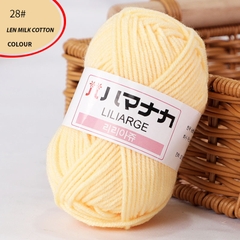 Len Milk Cotton LYLYCRAFT Cuộn 25g Sợi 2mm Gồm 64 Màu, Cuộn Len Dành Cho Người Mới Bắt Đầu Học Móc Len Cơ Bản