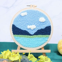 SET LEN LÀM TRANH THÊU - KHUNG TRÒN - PHONG CẢNH