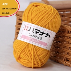 Len Milk Cotton LYLYCRAFT Cuộn 25g Sợi 2mm Gồm 64 Màu, Cuộn Len Dành Cho Người Mới Bắt Đầu Học Móc Len Cơ Bản