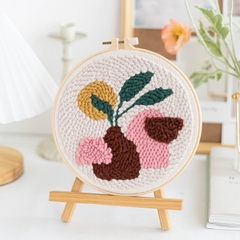 Combo Set thêu chỉ nổi - Khung tròn - Trừu Tượng - 05