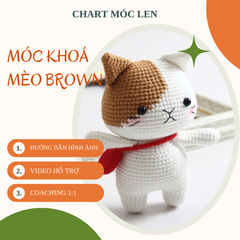 Chart Móc MÈO BROWN ( Móc Khóa Len )