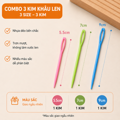 Set 3 Kim Khâu Len Bằng Nhựa size 5.5+7+9cm