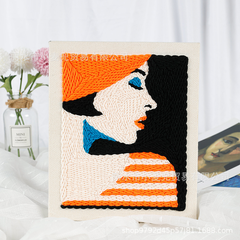 DIY Tranh - Khung vuông - Cô gái tóc ngắn