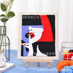 DIY Tranh - Khung vuông - Cô gái môi đỏ