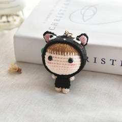 Thành phẩm Móc Khóa Len Móc Thú Chibi Nhồi Bông Amigurumi Đáng Yêu Làm Quà Tặng Handmade
