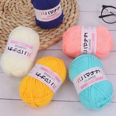 Len Milk Cotton LYLYCRAFT Cuộn 25g Sợi 2mm Gồm 64 Màu, Cuộn Len Dành Cho Người Mới Bắt Đầu Học Móc Len Cơ Bản