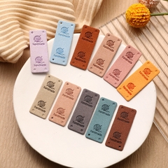 Tag da handmade hình chữ nhật họa tiết cuộn len