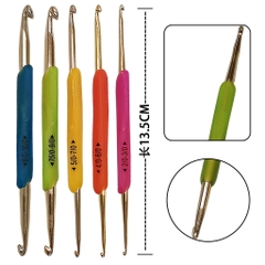 Bộ kim móc 2 đầu cao cấp 5 cây