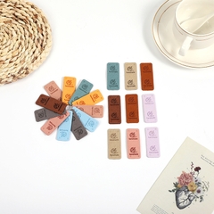 Tag da handmade hình chữ nhật họa tiết cuộn len