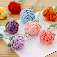 Hoa Hồng Chất Liệu Len Milk Cotton Dùng Để Trang Trí Hoặc Làm Quà Tặng, Hoa Len Handmade LYLYCRAFT