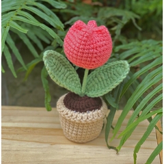 Chậu Hoa Tulip LYLYCRAFT Bằng Len Handmade Để Trang Trí Dễ Thương Đồ Trang Trí Quà Tặng Người Thân Đồng Nghiệp Bạn Bè