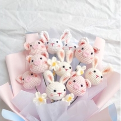Hoa Heo LYLYCRAFT Móc Bằng Len Milk Cotton Handmade Thủ Công Dùng Để Tặng Người Yêu, Tặng Hoa Tốt Nghiệp