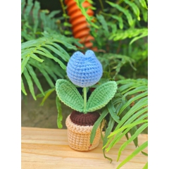Chậu Hoa Tulip LYLYCRAFT Bằng Len Handmade Để Trang Trí Dễ Thương Đồ Trang Trí Quà Tặng Người Thân Đồng Nghiệp Bạn Bè