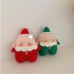 Móc Khoá Giáng Sinh Ông Già Noel LYLYCRAFT Bằng Len Handmade Dễ Thương Đan Tay Dùng Trang Trí,Tặng Bạn Bè Người Yêu Dịp