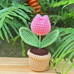 Chậu Hoa Tulip LYLYCRAFT Bằng Len Handmade Để Trang Trí Dễ Thương Đồ Trang Trí Quà Tặng Người Thân Đồng Nghiệp Bạn Bè