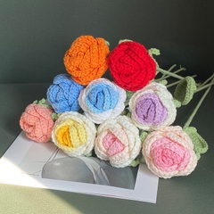 Hoa Hồng Chất Liệu Len Milk Cotton Dùng Để Trang Trí Hoặc Làm Quà Tặng, Hoa Len Handmade LYLYCRAFT