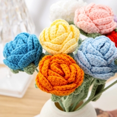 Hoa Hồng Chất Liệu Len Milk Cotton Dùng Để Trang Trí Hoặc Làm Quà Tặng, Hoa Len Handmade LYLYCRAFT