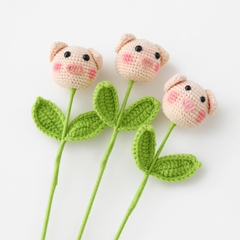 Hoa Heo LYLYCRAFT Móc Bằng Len Milk Cotton Handmade Thủ Công Dùng Để Tặng Người Yêu, Tặng Hoa Tốt Nghiệp