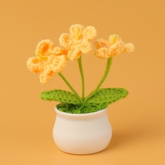 Hoa Len Handmade Dùng Làm Quà Tặng Sinh Nhật, Lễ Ý Nghĩa Chậu Hoa Len Để Bàn Làm Việc- LYLYCRAFT