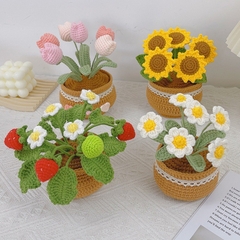 Chậu Hoa Len Để Bàn LYLYCRAFT Handmade Dùng Làm Đồ Decor Nhà Quà Tặng Tốt Nghiệp, Sinh Nhật, Ngày Lễ
