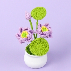 Hoa Len Handmade Dùng Làm Quà Tặng Sinh Nhật, Lễ Ý Nghĩa Chậu Hoa Len Để Bàn Làm Việc- LYLYCRAFT