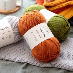 Len Yaoh Wool 100g LYLYCRAFT Sợi To 3mm, Len Milk Cotton Dùng Đan Móc Khăn, Túi Xách, Thú Bông Len