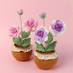 Chậu Hoa Len Để Bàn LYLYCRAFT Handmade Dùng Làm Đồ Decor Nhà Quà Tặng Tốt Nghiệp, Sinh Nhật, Ngày Lễ