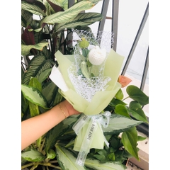 TP Bó Hoa TULIP Len 1 Bông - TRẮNG