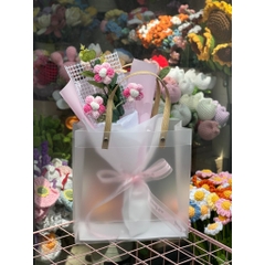 TP Bó Hoa Bắp Len Cành 3 bông - Trắng hồng