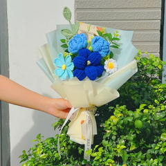 Bó Hoa Len Handmade LYLYCRAFT, Hoa Len Đan Móc Làm Qùa Tặng Sinh Nhật, Tốt Nghiệp-12