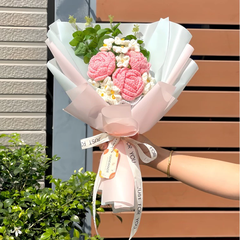 Bó Hoa Len Handmade LYLYCRAFT, Hoa Len Đan Móc Làm Qùa Tặng Sinh Nhật, Tốt Nghiệp-06