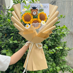 Bó Hoa Len HandmadeLYLYCRAFT Làm Quà 20/10 Tặng Người Yêu, Mẹ Và Bạn Gái Hoặc Quà Tặng Tốt Nghiệp-11