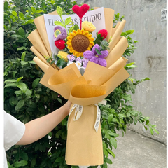 Bó Hoa Len HandmadeLYLYCRAFT Làm Quà 20/10 Tặng Người Yêu, Mẹ Và Bạn Gái Hoặc Quà Tặng Tốt Nghiệp-08