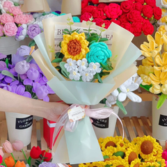 Bó hoa len, quà tặng hoa len, quà tặng Handmade kỷ niệm, Tốt nghiệp, Hoa len theo yêu cầu LYLYCRAFT-22