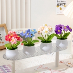 Hoa Len Handmade Dùng Làm Quà Tặng Sinh Nhật, Lễ Ý Nghĩa Chậu Hoa Len Để Bàn Làm Việc- LYLYCRAFT