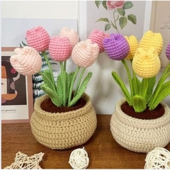 Chậu Hoa Len Để Bàn LYLYCRAFT Handmade Dùng Làm Đồ Decor Nhà Quà Tặng Tốt Nghiệp, Sinh Nhật, Ngày Lễ