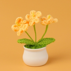 Chậu hoa len để bàn handmade nhiều mẫu dễ thương kèm túi thiệp quà tặng 21/10, sinh nhật, tốt nghiệp, decor trang trí