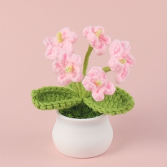 Chậu hoa len để bàn handmade nhiều mẫu dễ thương kèm túi thiệp quà tặng 21/10, sinh nhật, tốt nghiệp, decor trang trí