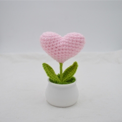 Chậu hoa len để bàn handmade nhiều mẫu dễ thương kèm túi thiệp quà tặng 21/10, sinh nhật, tốt nghiệp, decor trang trí