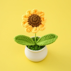 Chậu hoa len để bàn handmade nhiều mẫu dễ thương kèm túi thiệp quà tặng 21/10, sinh nhật, tốt nghiệp, decor trang trí