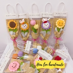 Bó Hoa Len Handmade Tặng Cho Nữ 20/10 LYLYCRAFT, Hoa Len Dành Tặng Bạn Bè Người Yêu, Hoa Tặng Mẹ, Có Gói Theo Yêu Cầu