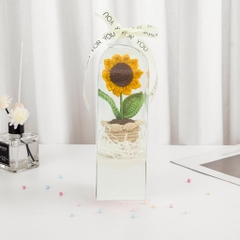 Chậu Hoa Len Handmade LYLYCRAFT Hoa Móc Len Thủ Công Kèm Hộp Thích Hợp Làm Quà Tặng Sinh Nhật, Quà 20/10 Cho Người Yêu