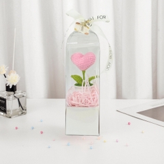 Chậu Hoa Len Handmade LYLYCRAFT Hoa Móc Len Thủ Công Kèm Hộp Thích Hợp Làm Quà Tặng Sinh Nhật, Quà 20/10 Cho Người Yêu