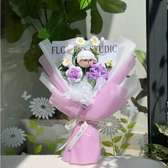 Bó Hoa Len Handmade LYLYCRAFT, Hoa Len Đan Móc Làm Qùa Tặng Sinh Nhật, Tốt Nghiệp-19